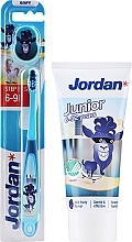 Парфумерія, косметика Набір 6-12 років, осел - Jordan Junior (toothpaste/50ml + toothbrush/1pc)