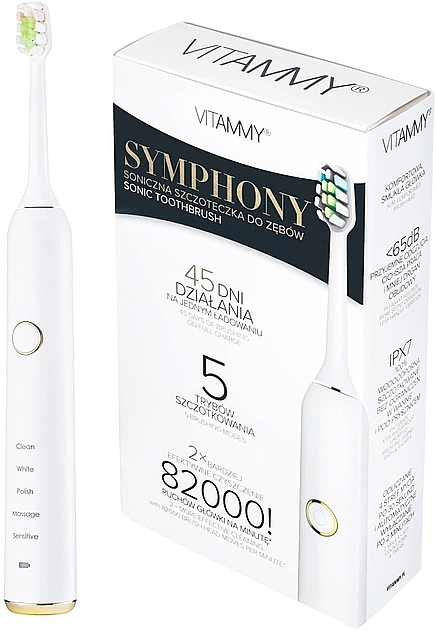 Электрическая зубная щетка "Symphony White" - Vitammy — фото N1