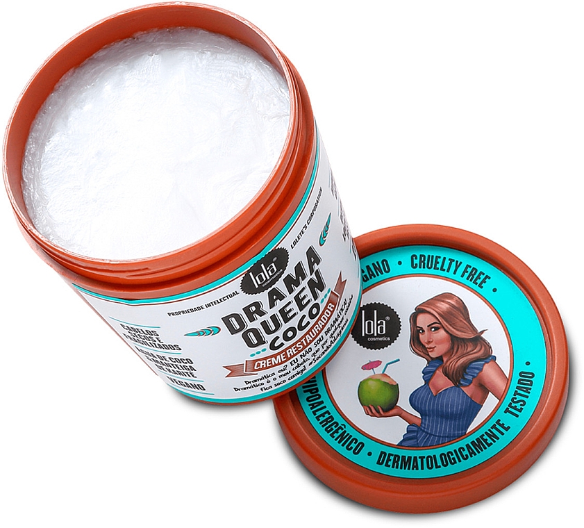 Восстанавливающий питательный крем для волос с кокосом - Lola Cosmetics Drama Queen Coconut Restoring Cream — фото N4