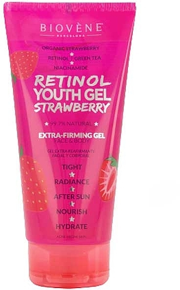 Гель для очищення обличчя та тіла, з ретинолом - Biovene Retinol Youth Gel Strawberry — фото N1