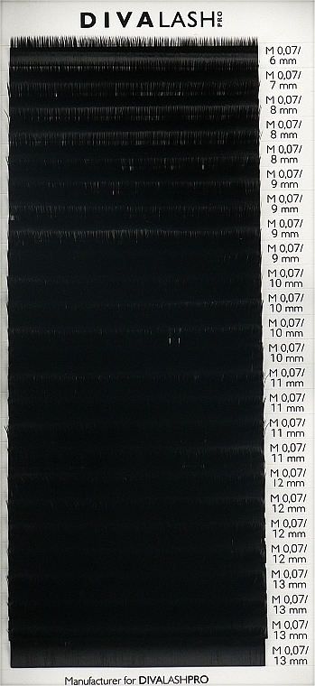 Ресницы для наращивания M 0,07 (6-13 мм), 25 линий - Divalashpro