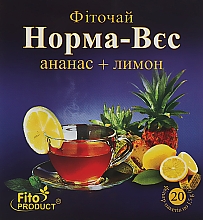 Диетическая добавка "Фиточай с ананасом и лимоном. Норма-вес" - Fito Product — фото N1