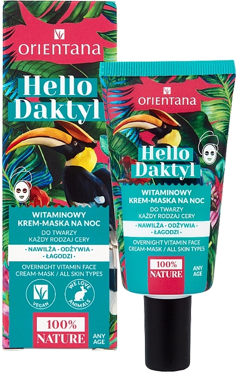 Витаминная ночная крем-маска для лица - Orientana Hello Daktyl Overnight Vitamin Face Cream-Mask — фото N1