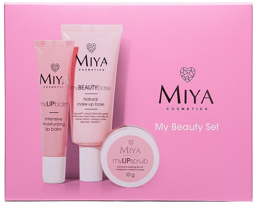 Набор - Miya Cosmetics My Beauty Set (lip/scr/10g + lip/balm/15ml + base/30ml) — фото N1
