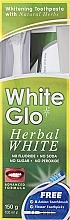 Набор с бело-розовой щеткой - White Glo Herbal White Set (t/paste/100ml + t/brush/1pc + dental/flosser) — фото N2