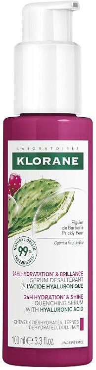 Сироватка для зволоження та надання блиску з опунцією - Klorane 72H Hydration & Shine Quenching Serum With Prickly Pear — фото N1