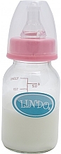 Скляна пляшечка класичної форми з силіконовою соскою - Lindo Next to Nature — фото N1