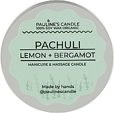 Парфумерія, косметика Масажна свічка - Pauline's Candle Patchouli, Lemon & Bergamot Manicure & Massage Candle