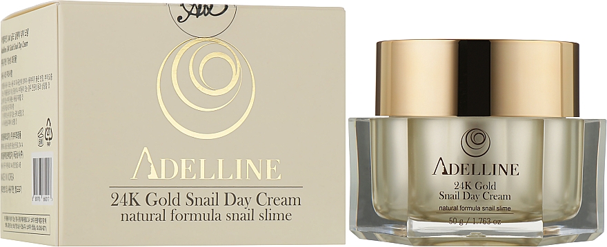 Крем для обличчя омолоджувальний, з муцином равлика й золотом - Adelline 24k Gold Snail Day Cream — фото N2