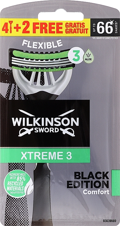 Бритва - Wilkinson Sword Xtreme3 Black Edition 6x — фото N1