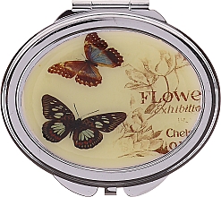 Зеркальце косметическое, "Бабочки", 85451, коричневые бабочки - Top Choice — фото N1