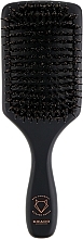 Расческа для волос с натурального дуба с натуральной щетиной кабана, черная - Krago Eco Wooden Brush — фото N1