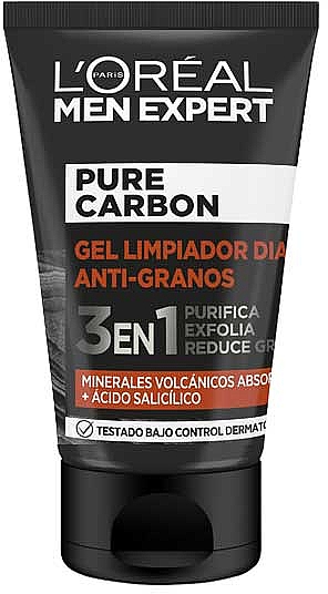 Гель для щоденного очищення, від прищів - Loreal Paris Pure Carbon Men Expert — фото N1