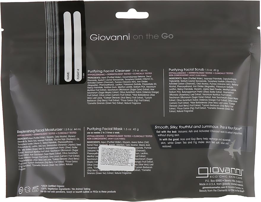Набор - Giovanni D:tox System (gel/60ml + scrub/42g + lotion/44ml + mask/42g) — фото N2