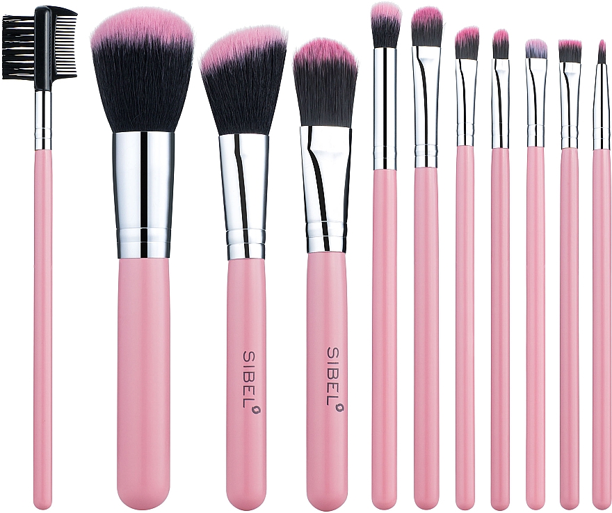 Набор для макияжа, розовый - Sibel Cosmetic Brushes Pink Flamingo — фото N2