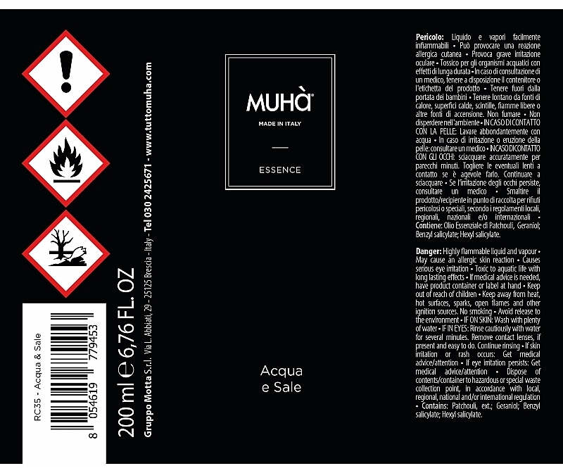 Наповнювач для аромадифузора - Muha Diffuser Acqua e Sale Refill — фото N3