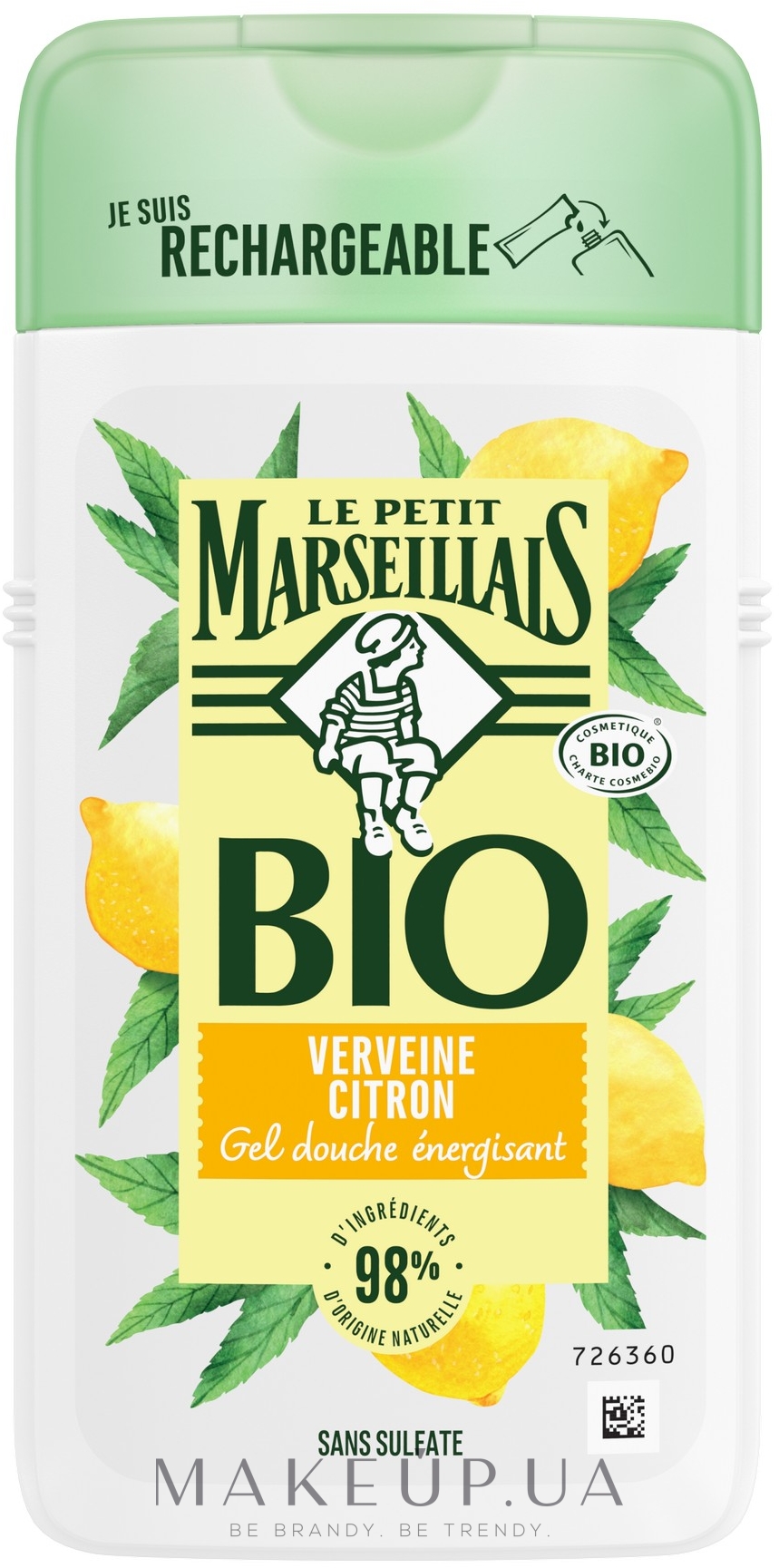 Гель для душу "Вербена і лимон", біо - Le Petit Marseillais — фото 250ml