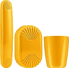Парфумерія, косметика Набір туристичний, жовтий - Sanel Comfort II (cup1/pcs + toothbr/case/1pcs + soap/case/1pcs)
