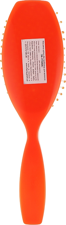 Щетка массажная классическая 10 рядов, оранжевая - Titania — фото N2