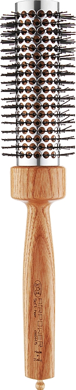 Термобрашинг для умеренно густых волос с деревянной ручкой из ясеня, термонейлон, d30mm - 3ME Maestri Air Power — фото N1