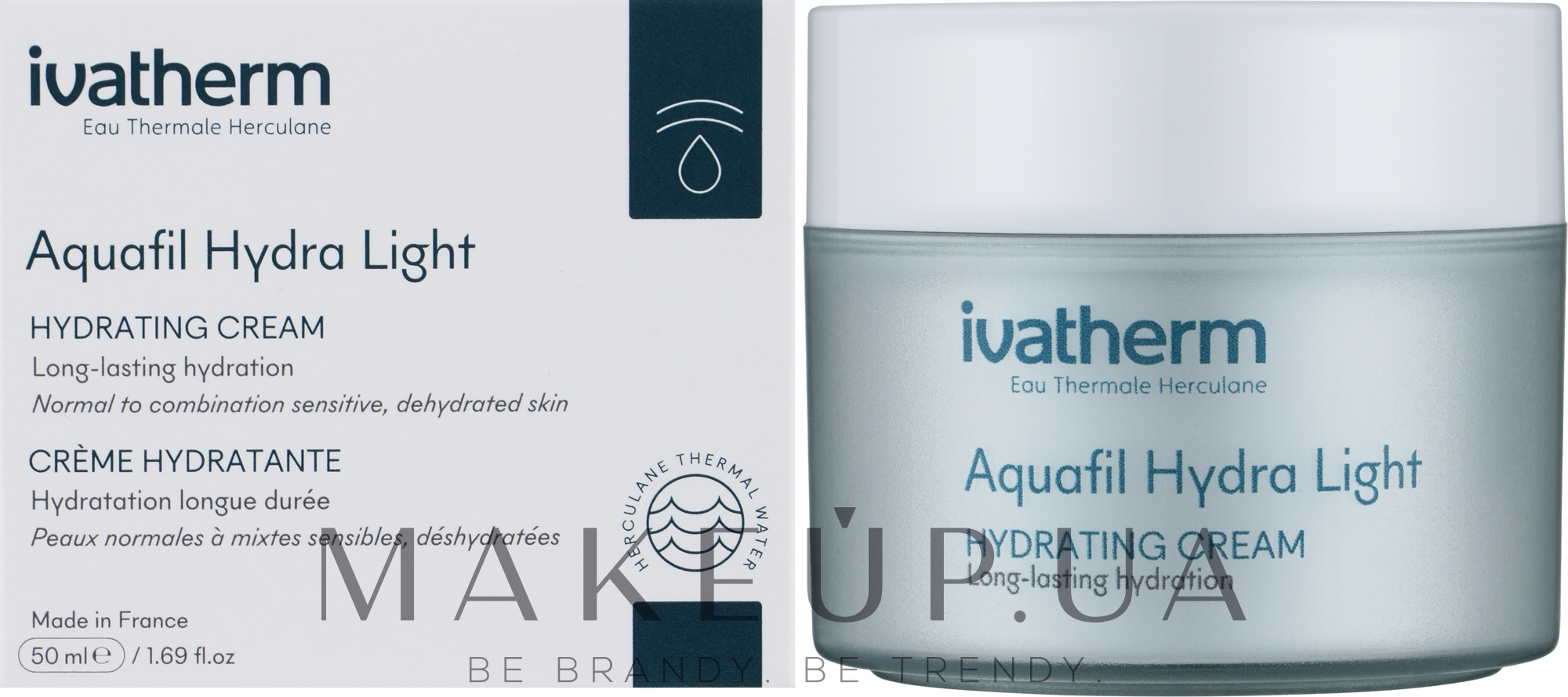 Увлажняющий крем для чувствительной, нормальной и комбинированной кожи лица - Ivatherm Aquafil Hydra Light Cream — фото 50ml