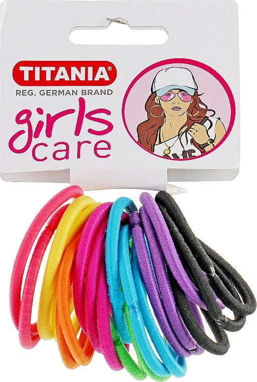 Еластичний затискач для волосся, 20 шт, різнокольорові - Titania Girls Care — фото N1