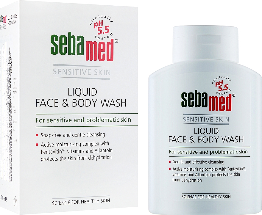 Очищувальний засіб для обличчя і тіла - Sebamed Sensitive Skin Liquid Face and Body Wash — фото N6