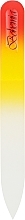 Парфумерія, косметика Пилочка кришталева, у чохлі зі шкіри,  08-1052, 105 мм., жовто-червона - SPL