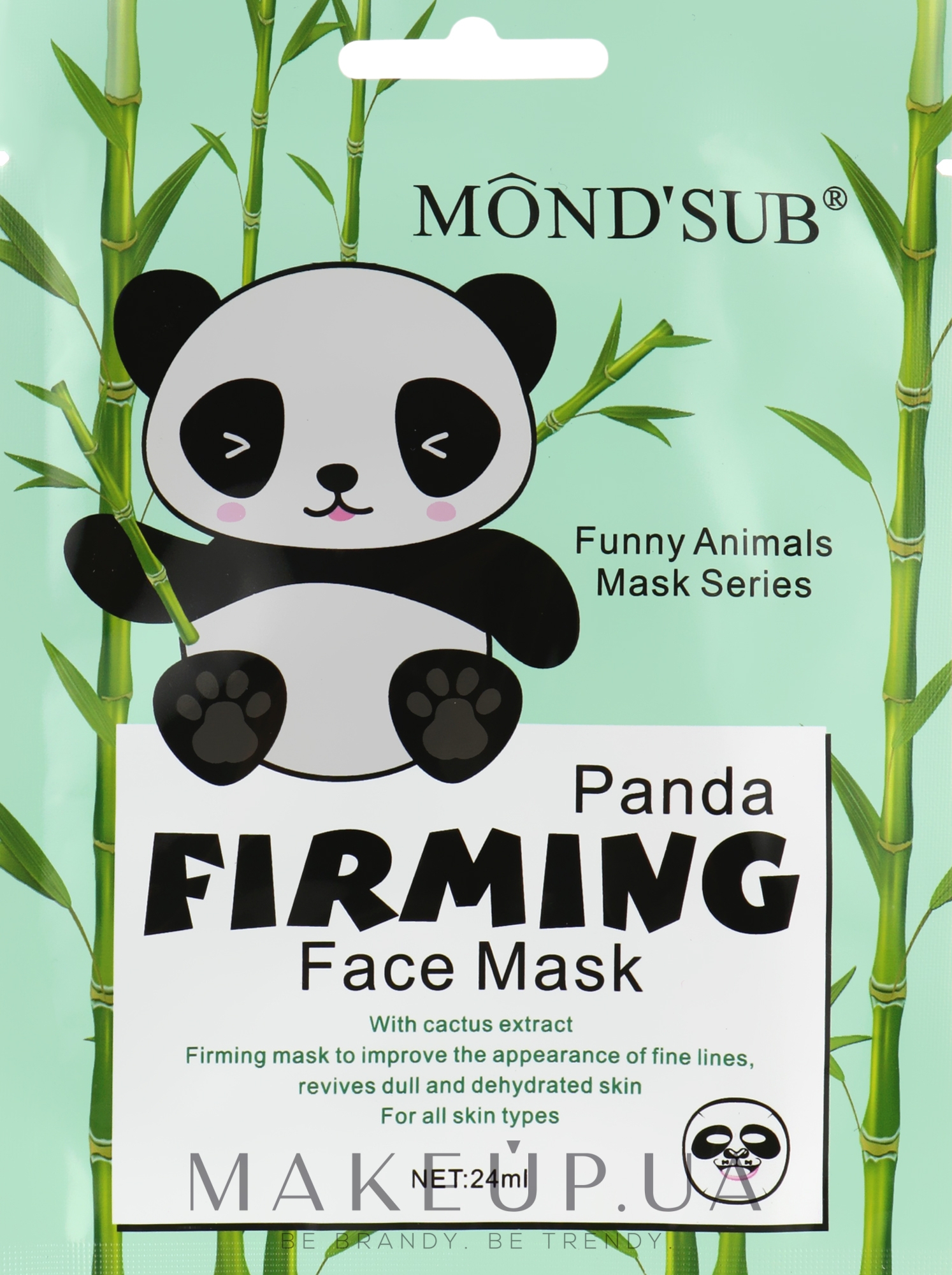 Укрепляющая маска для лица с принтом панды - Mond'Sub Panda Firming Face Mask — фото 24ml