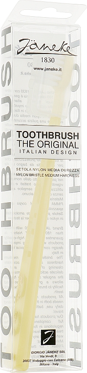 Зубна щітка середньої жорсткості, 93SP59, жовта - Janeke Toothbrush — фото N1