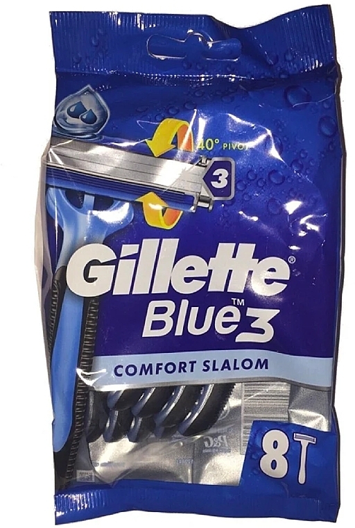 Набор одноразовых станков для бритья - Gillette Blue 3 Comfort Slalom — фото N1