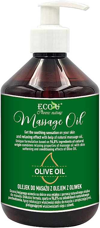 Масажна олія з оливковою олією - Eco U Olive Oil Massage Oil — фото N3
