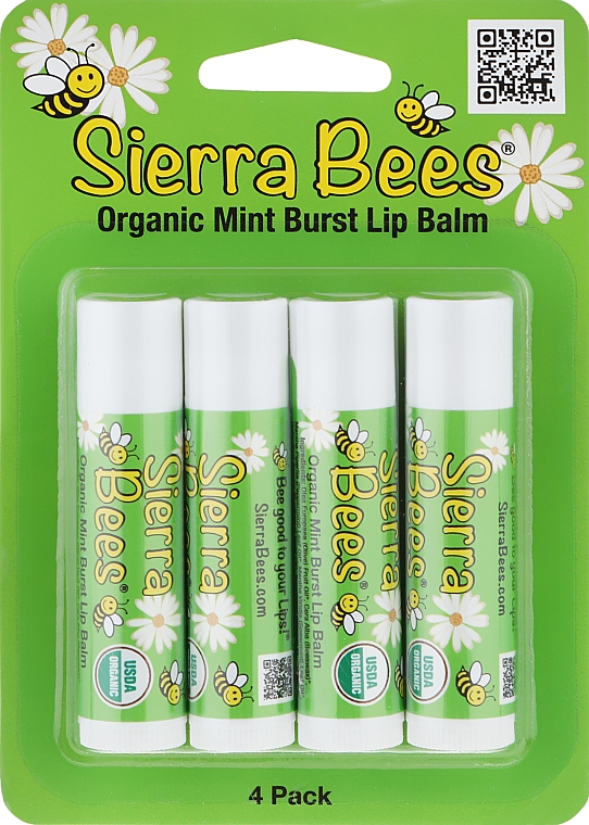Набор бальзамов для губ "Мята" - Sierra Bees (lip/balm/4x4,25g) — фото N1