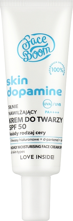 Увлажняющий солнцезащитный крем для лица - FaceBoom Skin Dopamine Highly Moisturising Face Cream SPF 50 — фото N1