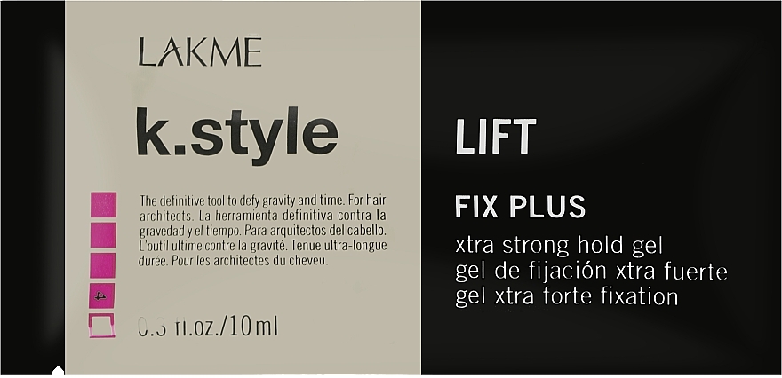 Гель для укладки волос экстрасильной фиксации - Lakme K.Style Fix Plus Lift Xtra Strong Hold (пробник) — фото N1