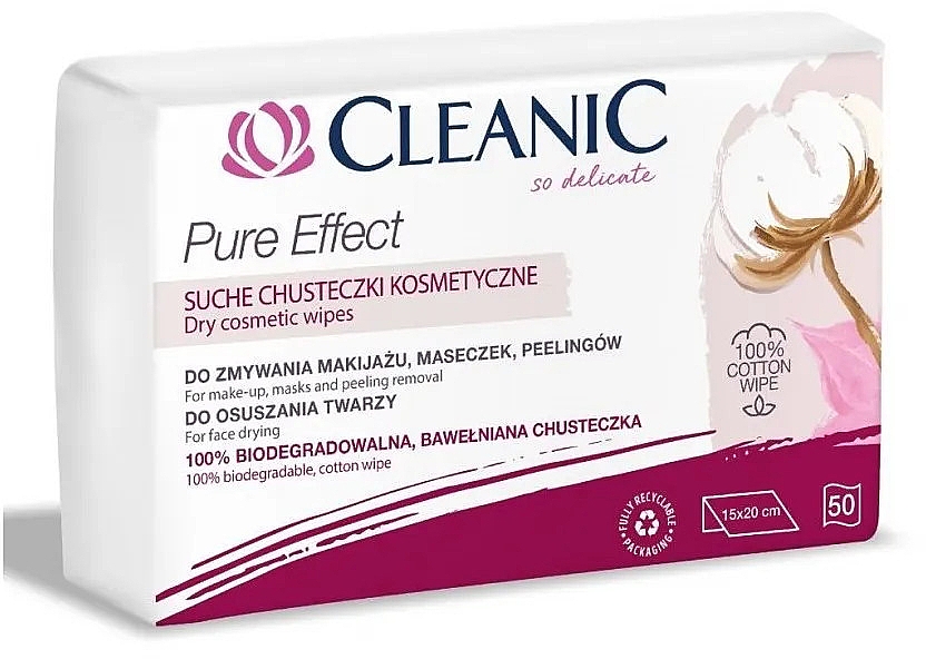Сухие салфетки для лица, 50 шт. - Cleanic Pure Effect — фото N1