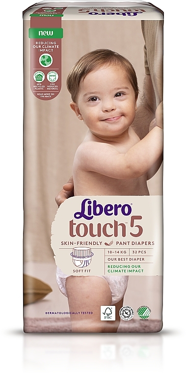 Підгузки-трусики дитячі Touch Pants 5 (10-14 кг), 32 шт. - Libero — фото N2