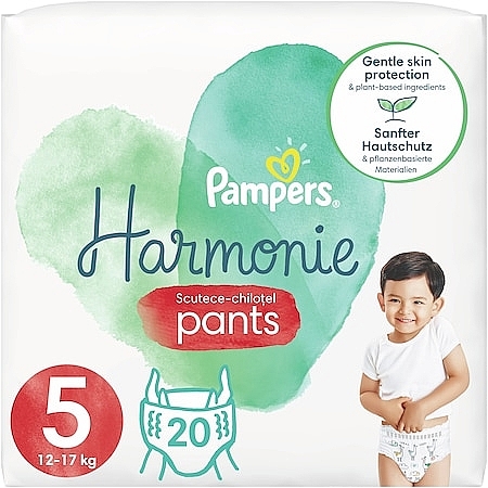 Подгузники-трусики Harmonie Nappy Pants Размер 5 (12-17 кг), 20 шт - Pampers — фото N1