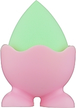 Спонж для макияжа на силиконовой подставке, PF-58, салатовый - Puffic Fashion Makeup Sponge (цвет подставки в ассортименте) — фото N4