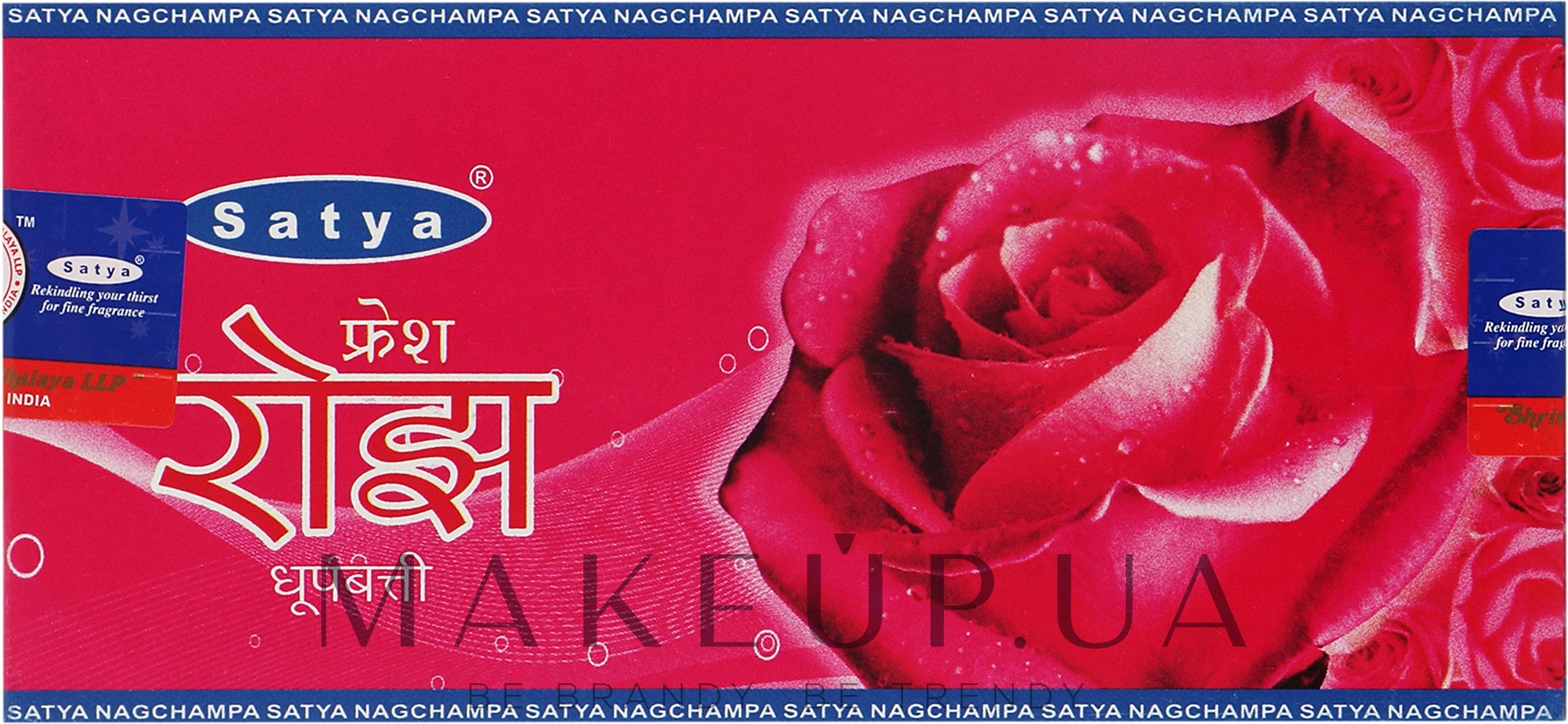 Благовония палочки "Свежая роза" - Satya Fresh Rose Dhoop Sticks — фото 10шт