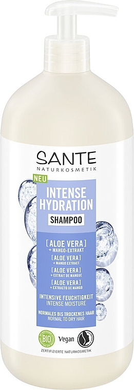 Биошампунь для увлажнения волос, с алоэ - Sante Intense Hydration Shampoo — фото N3