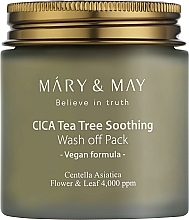 Успокаивающая очищающая маска для лица - Mary & May Cica Tea Tree Soothing Wash Off Pack — фото N3