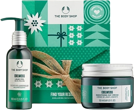 Набір - The Body Shop Find Your Resilience Edelweiss Skincare Duo (cr/50ml + peel/100ml) — фото N1