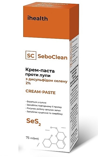 Крем-паста для волосс проти лупи з дисульфідом селену - ihealth SeboClean — фото N4