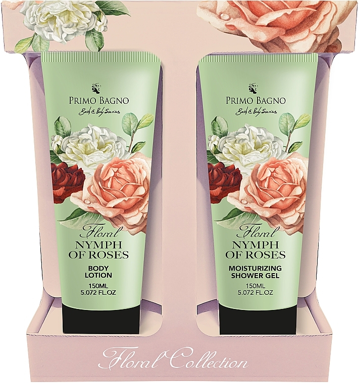 Набір - Primo Bagno Floral Collection Floral Nymph Of Roses (b/lot/150ml + sh/gel/150ml) — фото N1
