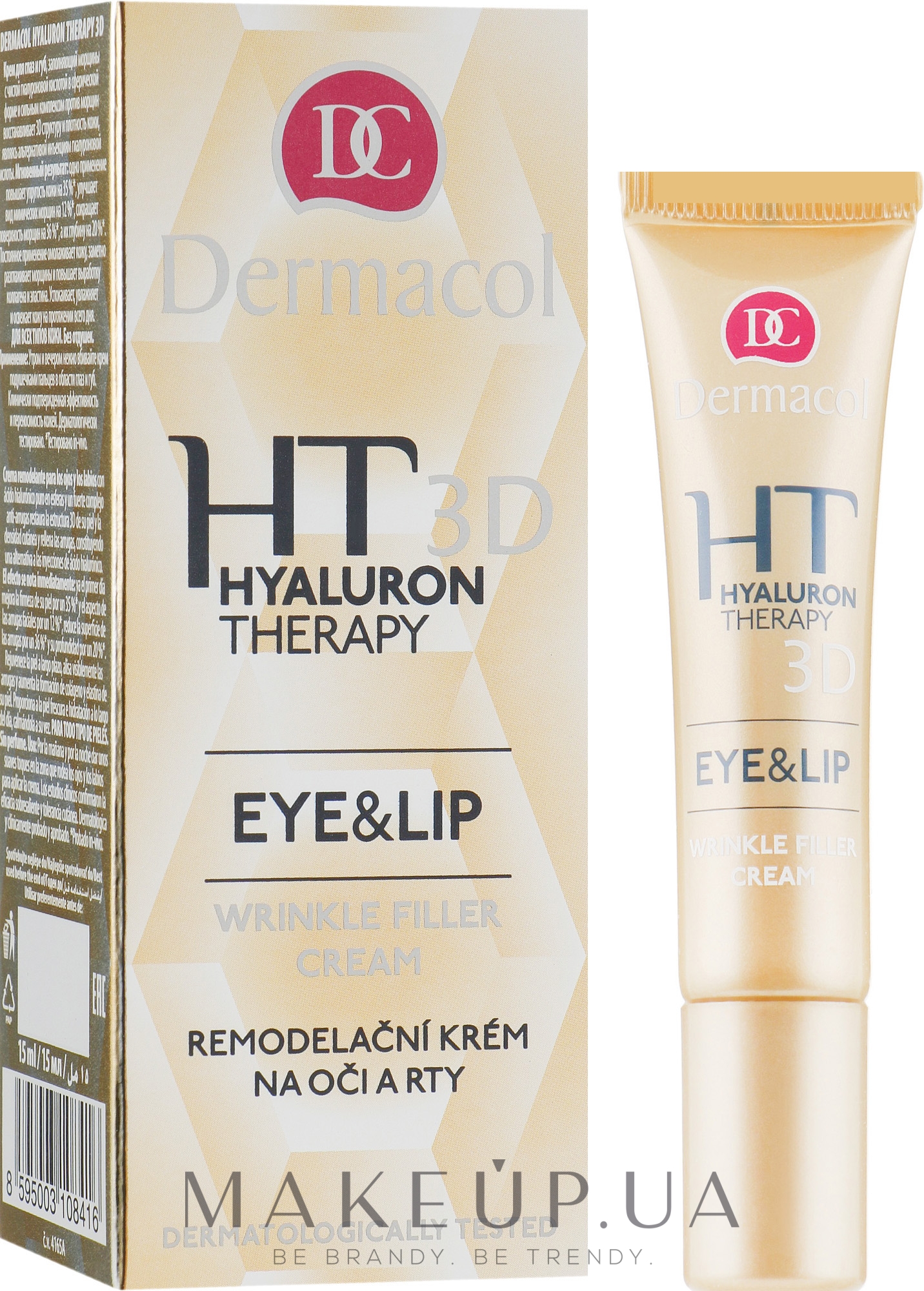 Крем для глаз и губ с чистой гиалуроновой кислотой - Dermacol Hyaluron Therapy 3D Eye and Lip Wrinkle Filler Cream — фото 15ml
