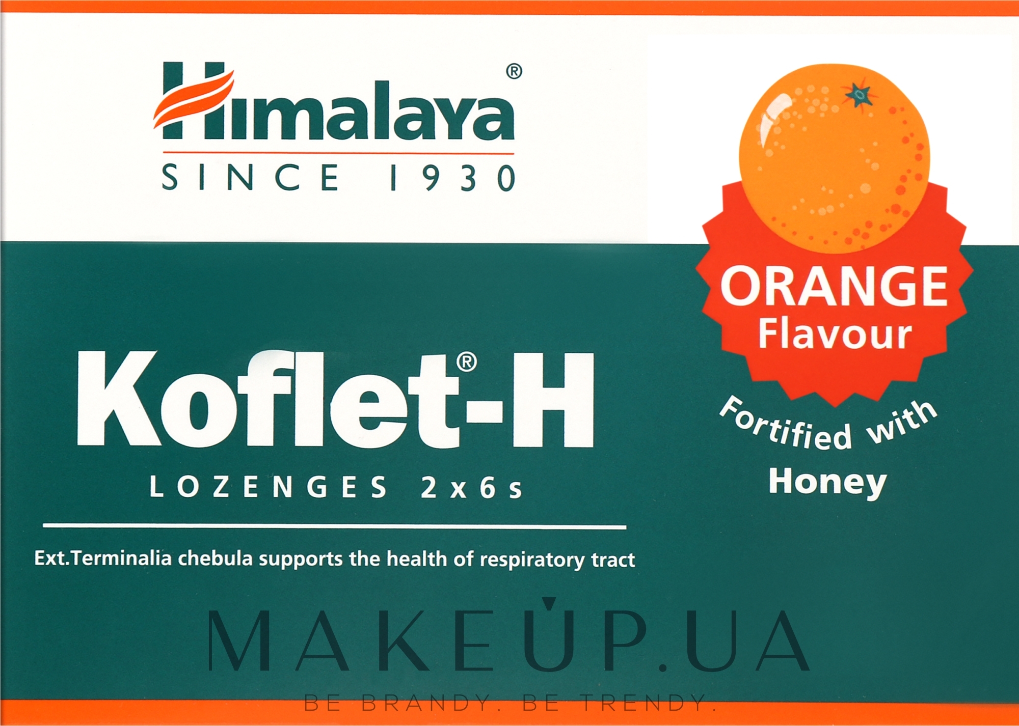 Пищевая добавка леденцы со вкусом апельсина - Himalaya Herbals Koflet-H Orange Flavour — фото 12шт