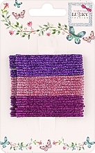 Парфумерія, косметика Заколки-невидимки для волосся, 24 шт., фіолетові/рожеві - Lukky