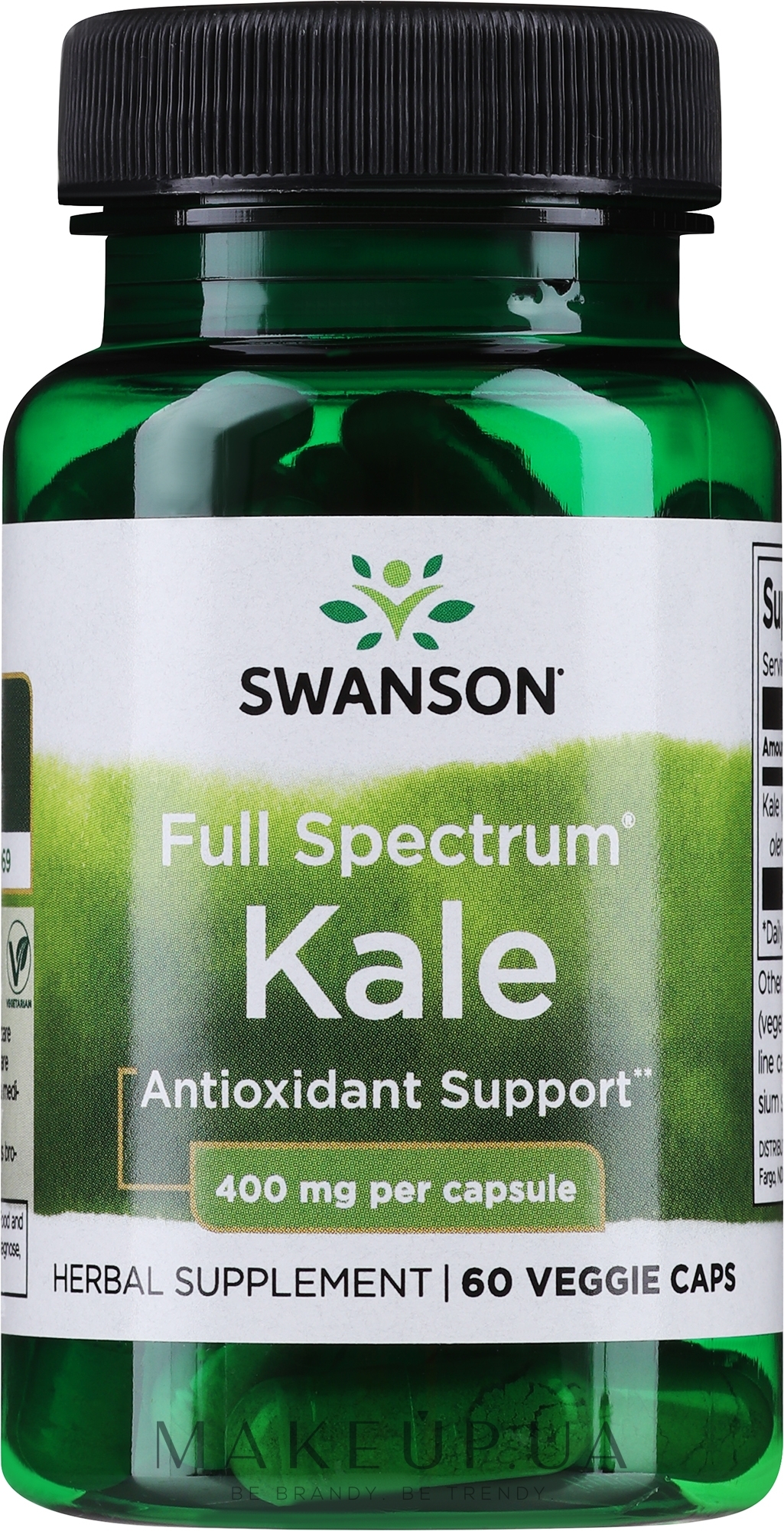 Харчова добавка "Капуста", 400 мг - Swanson Full Spectrum Kale — фото 60шт