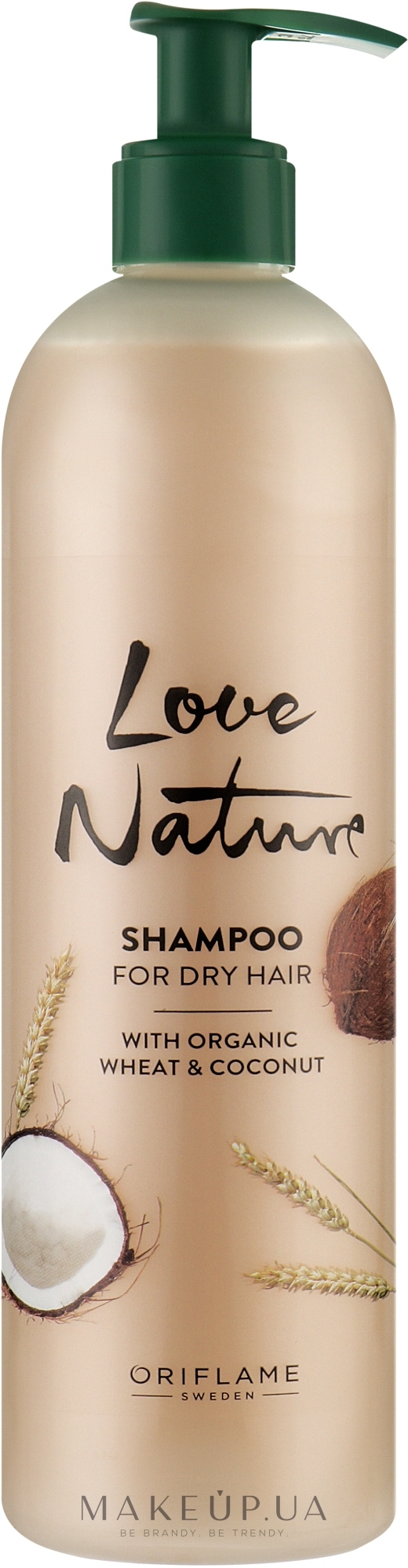Шампунь с органическим маслом пшеницы и кокоса для сухих волос - Oriflame Love Nature Organic Wheat & Coconut Shampoo — фото 500ml